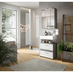 Badezimmer-Set BLAKE 2-teilig, Weiß Hochglanz