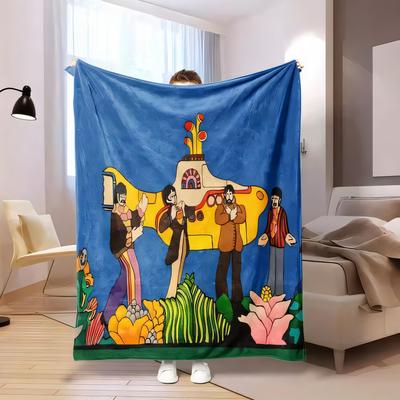 Shop Station Beatles Yellow Submarine Blanket Soft Throw Blanket With Psychedelic Art For Bed, Sofa & Music Fans 27.56 39.37 In