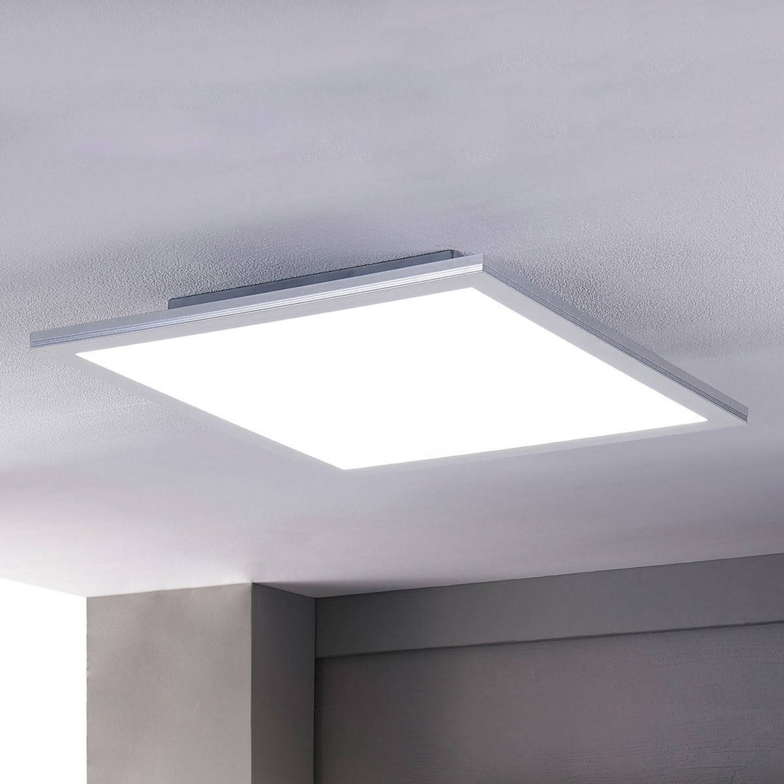 LED panel Livel Lindby, dæmpbar, Aluminium/grå/zink, Køkken, Plast, Moderne