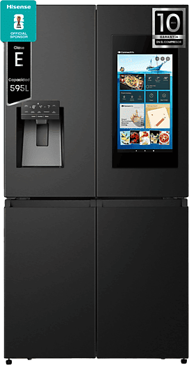 REACONDICIONADO Seminuevo Funcional Frigorífico americano - Hisense RQ760N4IFE, No Frost, 178.5 cm, 577 l, Pantalla TFT, WiFi, Negro