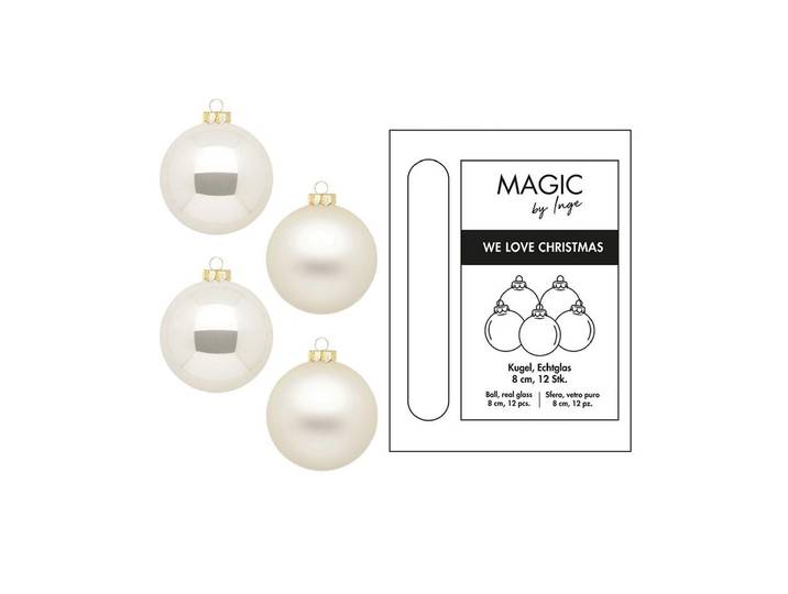 Weihnachtsbaumkugel DECOR , beige (natur), Ø:8cm, Glas, Weihnachtsbaumkugeln, Weihnachtsbaumkugel