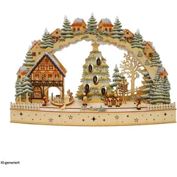 HTI-Living, Weihnachtsbeleuchtung, Leuchtbogen LED Winterdorf mit Zapfen