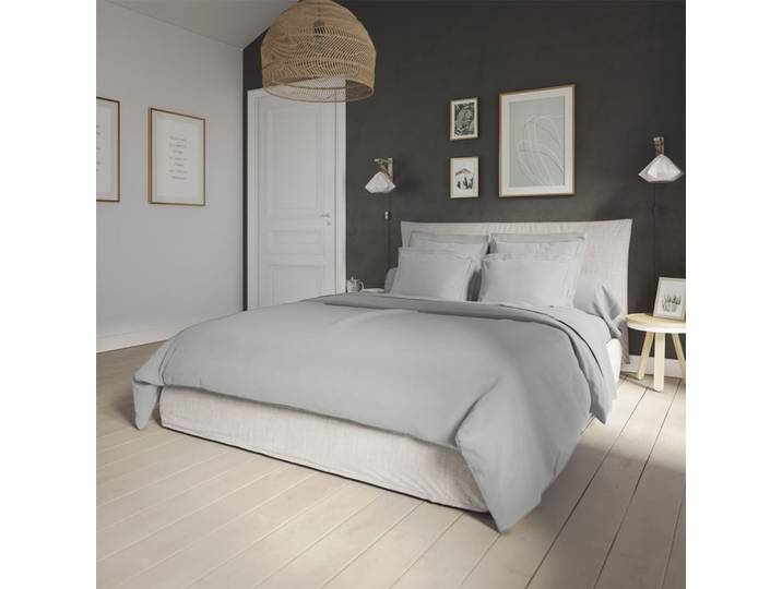 Housse de couette percale pierre 240x260 cm