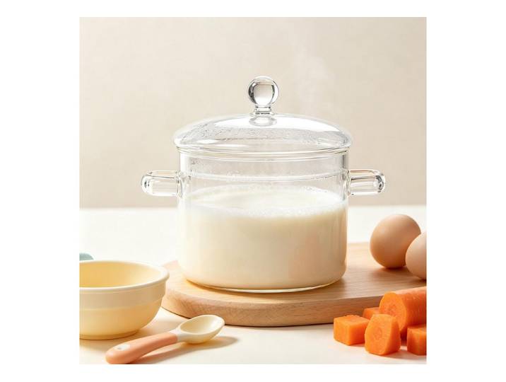 FELIXLEO Schmortopf Sicherer Glastopf 2300 ml mit Doppelgriff, hitzebeständiger, (1-tlg)
