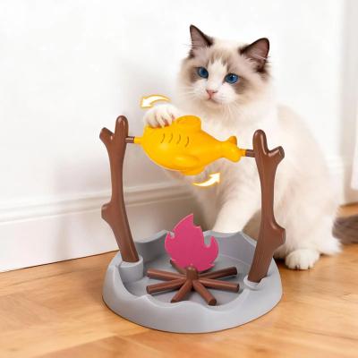 Uplifted Finds Creative Roast Chicken Leg Rotating Slow Feeder Toy For Cats gold
