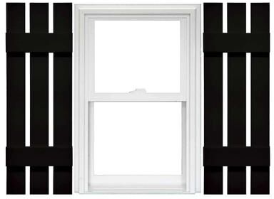 Mid-America Mid America Spaced Board and Batten Black Exterior Shutters (1 Pair) 12 x 43 002 Black