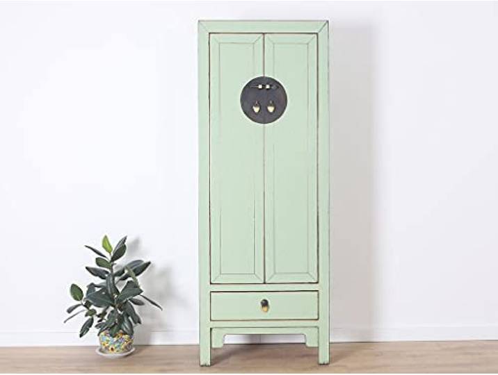 Yajutang Chinesischer Hochzeitsschrank Mintgrün RAL6019 Holz