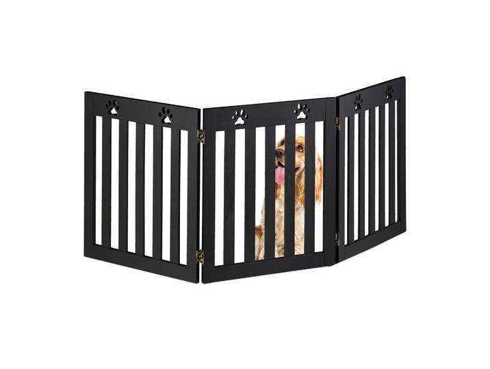 Hundeabsperrgitter Pfoten 3tlg. Schwarz