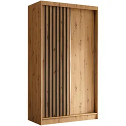 SCHWEBETÜRENSCHRANK Cabinio Eiche Artisan 120/216/61 cm – Modern, mit Lamellen