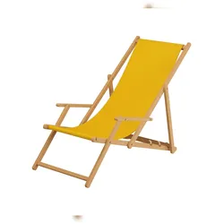 Erst-Holz Liegestuhl Deckchair gelb klappbare Sonnenliege Gartenliege Strandstuhl Gartenmöbel 10-302 N KH