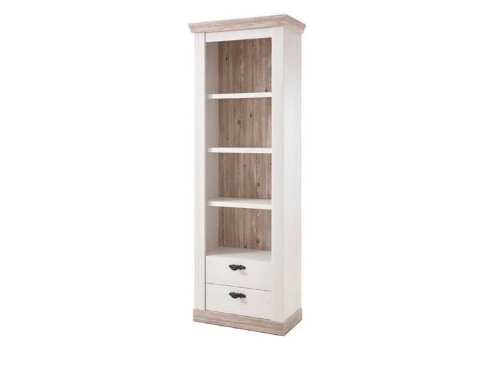 Furn.Design Standregal Rovola, Regalschrank in Pinie weiß mit Oslo Pinie, Landhausstil