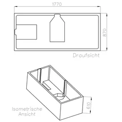 Neuesbad Wannenträger für Hoesch Scelta 180x90 SW14576