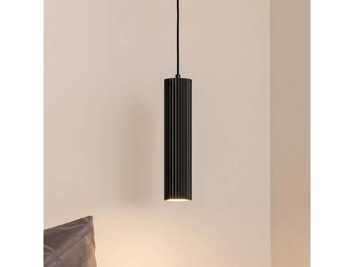 Hängeleuchte Karbon SOLLUX LIGHTING, dimmbar, schwarz, für Wohn- / Esszimmer, Aluminium, Modern