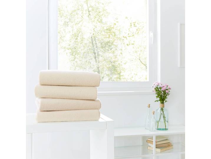 Drap-housse en peluche Sotta 90 x 200cm Beige/Ecru
