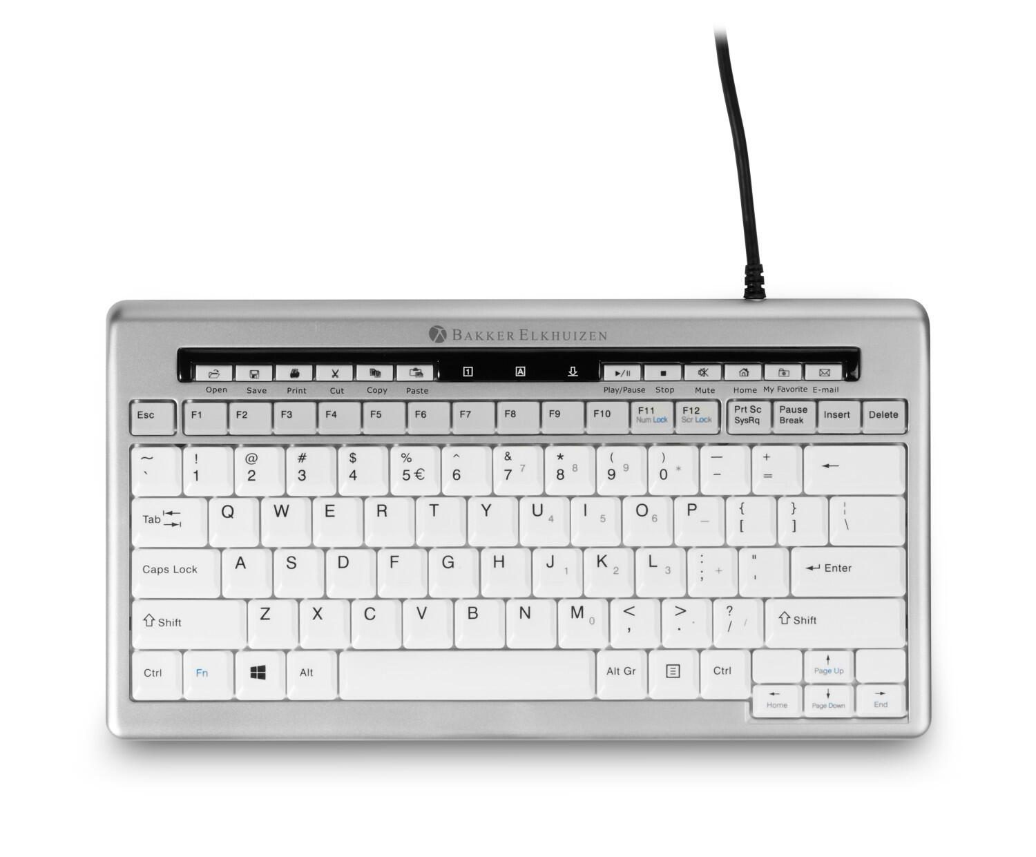 BAKKER ELKHUIZEN BakkerElkhuizen S-board 840 kabelgebundene Tastatur - QWERTY US - hellgrau, weiß BNES840DUS