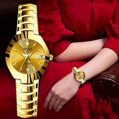 Fusion Finds Women's Quartz Watch Stainless Steel Business Casual Waterproof Fashion Wristwatch gold