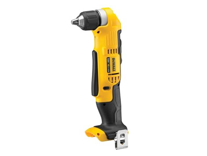 DEWALT Accu-haakse boormachine (18 volt, voor boorwerkzaamheden op zeer smalle plaatsen, twee versnellingen, incl. accessoires en TSTAK Box II, levering zonder accu en oplader) DCD740NT
