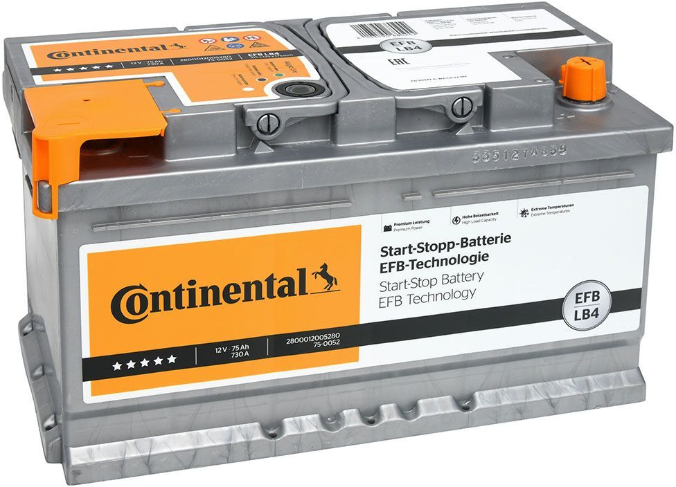 Continental Starterbatterie Efb 12v, 75 Ah, 730 A 2800012005280 12v 68ah 730a Für Ford