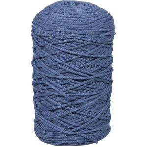 Rayher Häkelgarn 42009372 Braidy Recycling Garn 2 mm jeansblau, 250 g / 250 m, Nadelstärke 2-4, Baumwolle/Polyester
