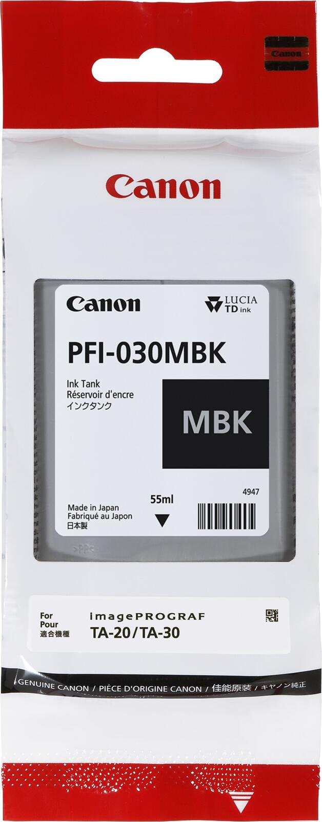 Canon Original PFI-030MBK Druckerpatrone - mattschwarz 55ml 3488C001