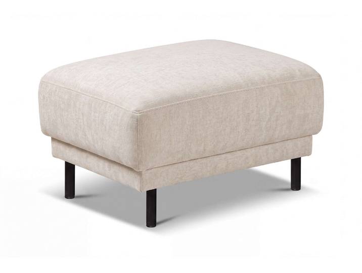Polsterhocker GOODPRODUCT Sveeva, 73x57 cm, schwarze Metallfüsse , beige, B:73cm H:47cm T:57cm, 100% PES, Hocker, Polsterhocker, langlebiger Strukturstoff, viele Farben zur Auswahl