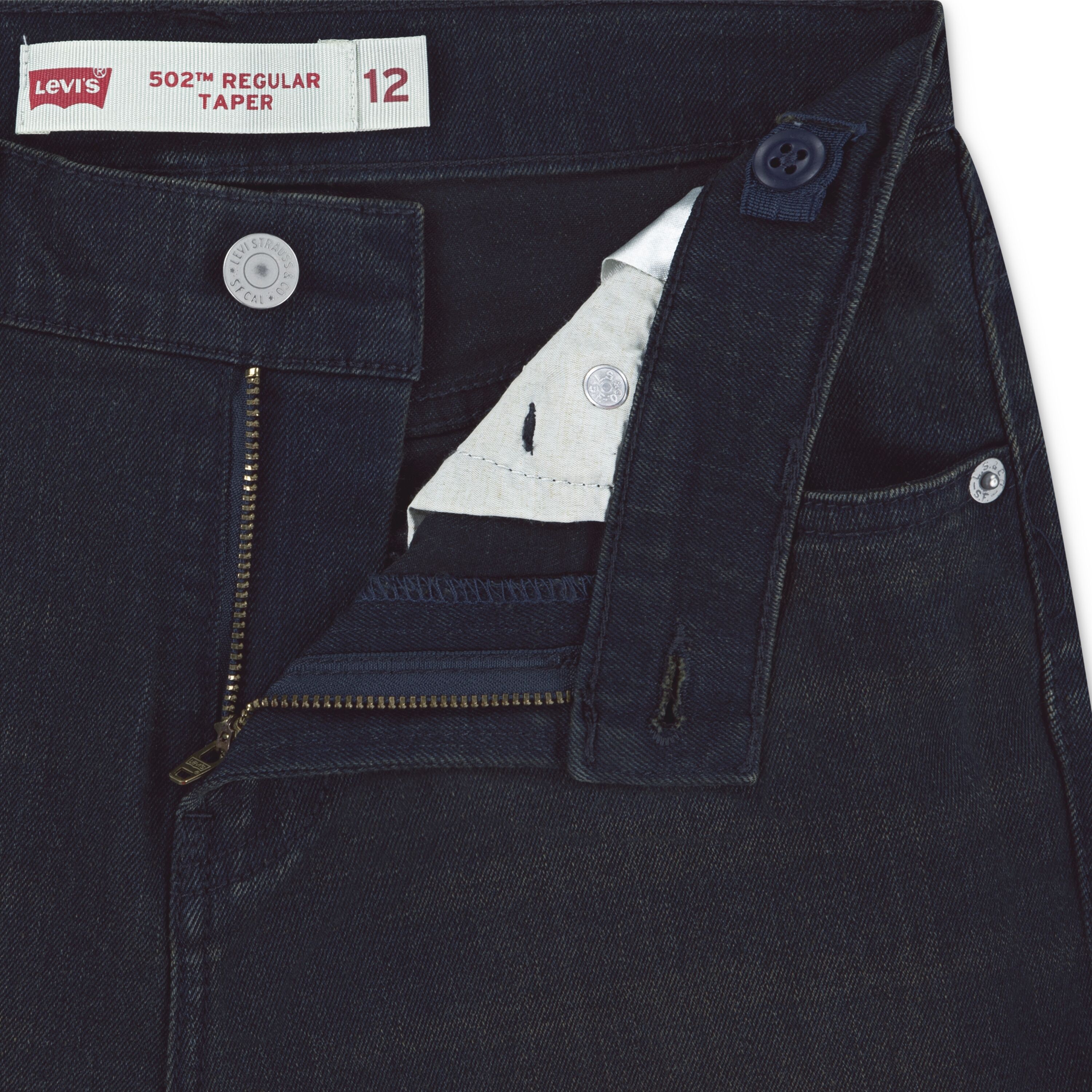 5-Pocket-Jeans LEVI'S KIDS "LVB 502 STRONG PERFORMANCE", Jungen, Gr. 8 (128), N-Gr, blau (headed south), Denim/Jeans, Obermaterial: 69% Baumwolle, 30% Polyester, 1% Elasthan, Jeans 5-Pocket-Jeans, for BOYS headed south 8 (128), N-Gr