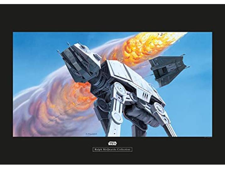 Komar Star Wars Classic RMQ Hoth Battle AT-AT - Größe: 70 x 50 cm, Wandbild, Poster, Kunstdruck (ohne Rahmen)