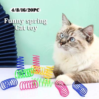 Inspired Finds Colorful Spiral Spring Cat Toy Set Interactive Bouncy Chase & Chew Toys For Kittens 4pc