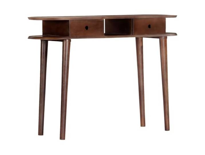 smnyxs Konsole, 110 x 35 x 76 cm, aus massivem Akazienholz, 2 Schubladen Akazienholz, 2 Schubladen, offenes Fach, Reinigung feuchtes Tuch, einfache Montage, Eingang, Flur, Tisch