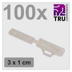 TRU COMPONENTS TC-12888596 T24CA081 Zeichenträger Beschriftungsfläche: 9.5 x 30 mm Transparent Anzahl Markierer: 100 100 St.