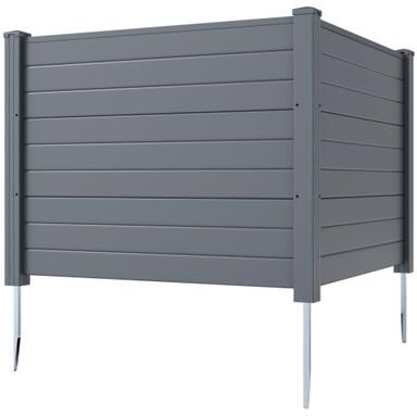 Costway 48 x 38 Inch Air Conditioner Fence 3 Panels with Metal Ground Stakes for Patio Backyard-Gray