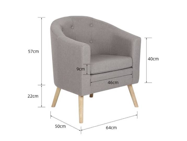 Fauteuil - Scandinave - Gris - Tissu - 1 place - Montage facile