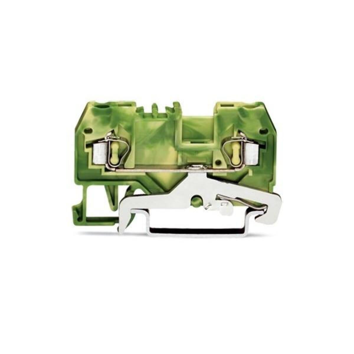 WAGO klem voor aardleiding, 2 polen, type 280-907, 2,5 mm², groen-geel