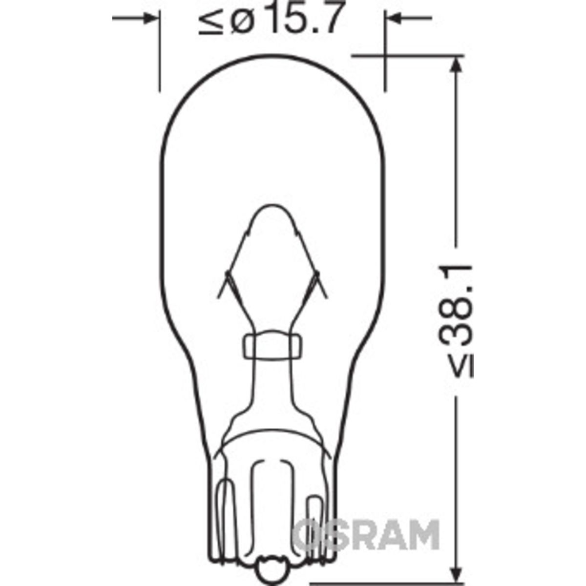 Ams-Osram Glühlampe Sekundär OSRAM WY16W 12V, 16W, 10 Stück