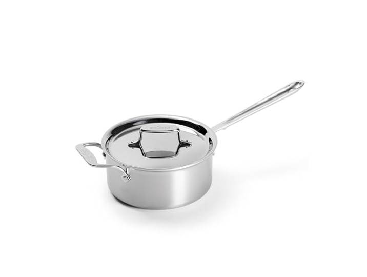 All-Clad D5 5-lagige Edelstahl-Saucenpfanne mit Deckel, 3 Quart, Induktion, ofenfest, 600 F Töpfe und Pfannen, Kochgeschirr