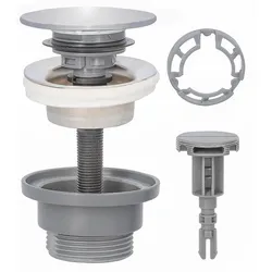 Schaftventil Klicker Abdeckplatte V2A verchomt Ø63mm DN32 (1 1/4'') mit Kunststoffunterteil