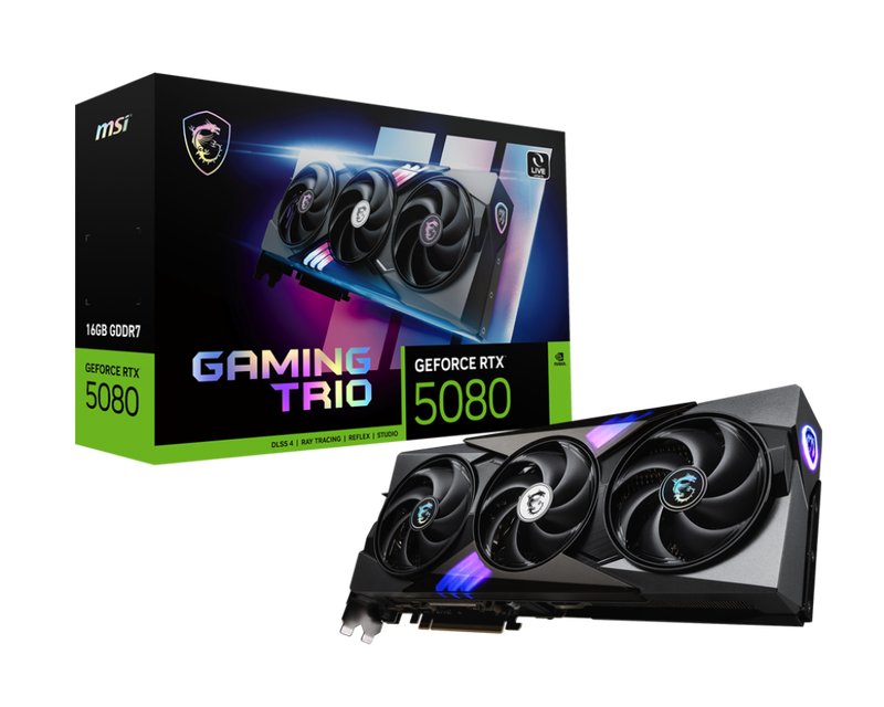MSI GeForce RTX 5080 16G Gaming Trio OC, 16384 MB GDDR7
