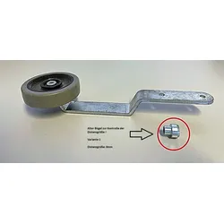 Rundum Meir Tragerolle (Ø: 75 mm), vorgerichtet für Bügel, inkl. Schraube, Mutter und Distanzbuchse 8mm