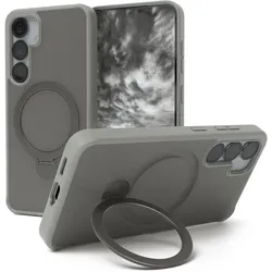 EAZY CASE Case MagSafe Rotation Ring für Galaxy S25 (Samsung Galaxy S25), Smartphone Hülle, Grau