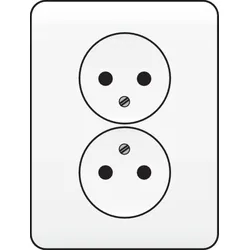 Niko Züblin 101-67410 Doppelte zweipolige Wandsteckdose ohne Erdung, Komplettgerät inkl. Ble 10167410