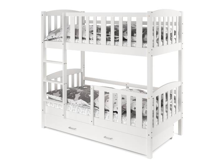 Etagenbett mit Stauraum JOHNNY 80 x 160 cm weiss