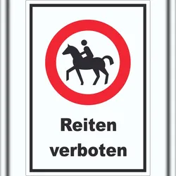 HB-Druck Reiten verboten Aufkleber A9 (37x52mm)