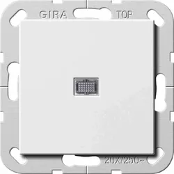 Gira System 55 Kontroll-Wippschalter, reinweiß, Unterputz, IP20, 1f, 283403