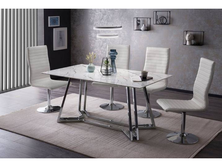 SalesFever Esstisch Design Tisch für gemütliche Abende, Eleganz trifft Design in Marmoroptik