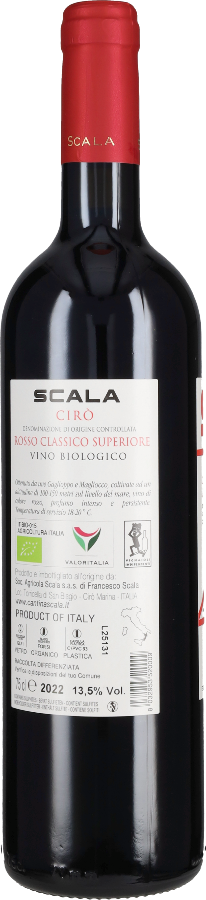 Cirò Rosso Classico Superiore 'Etichetta Storica' Scala 2024