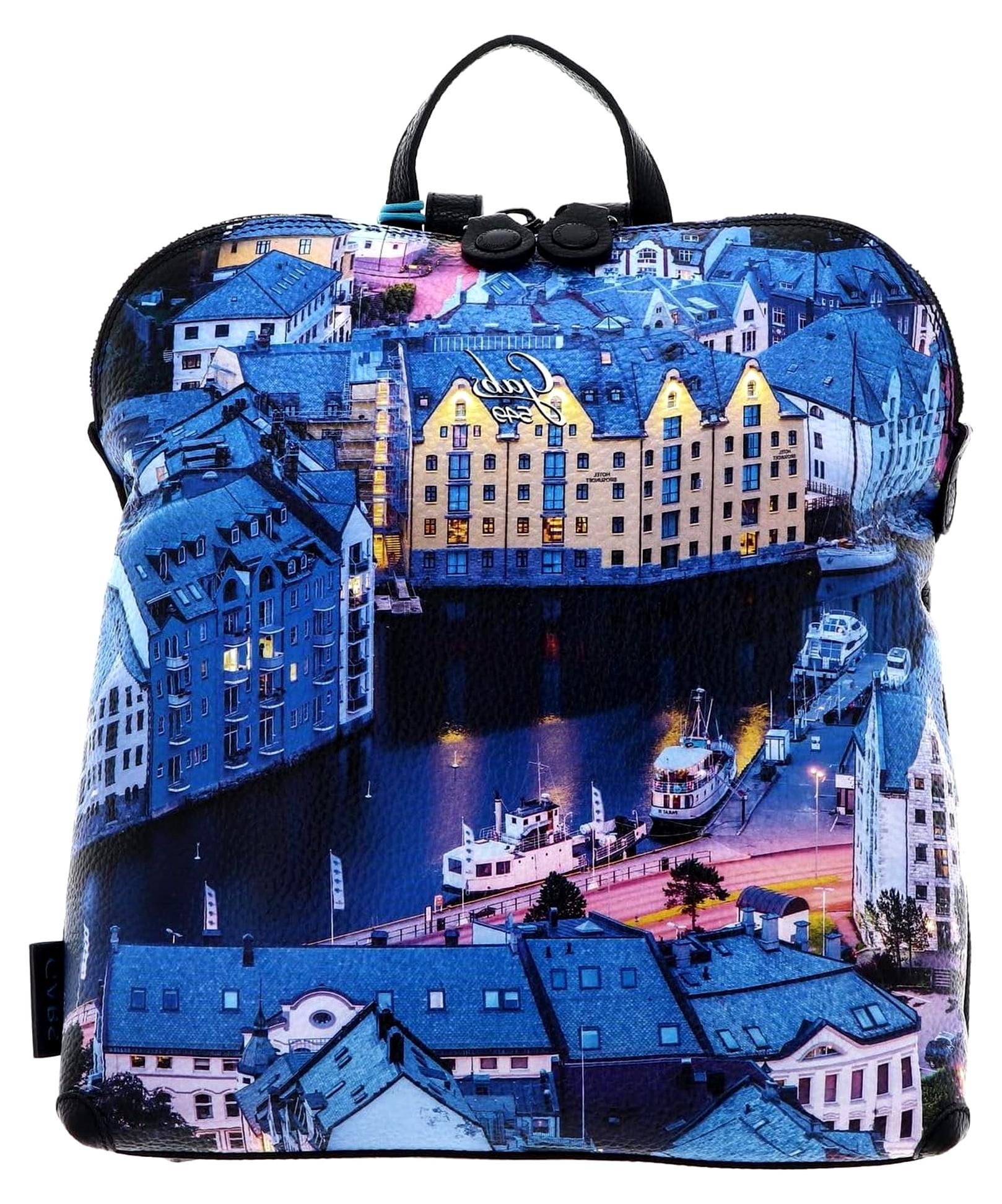 Leder Rucksack Freizeitrucksack Brigitte TG Trip Pelle + Bull Alesund bunt