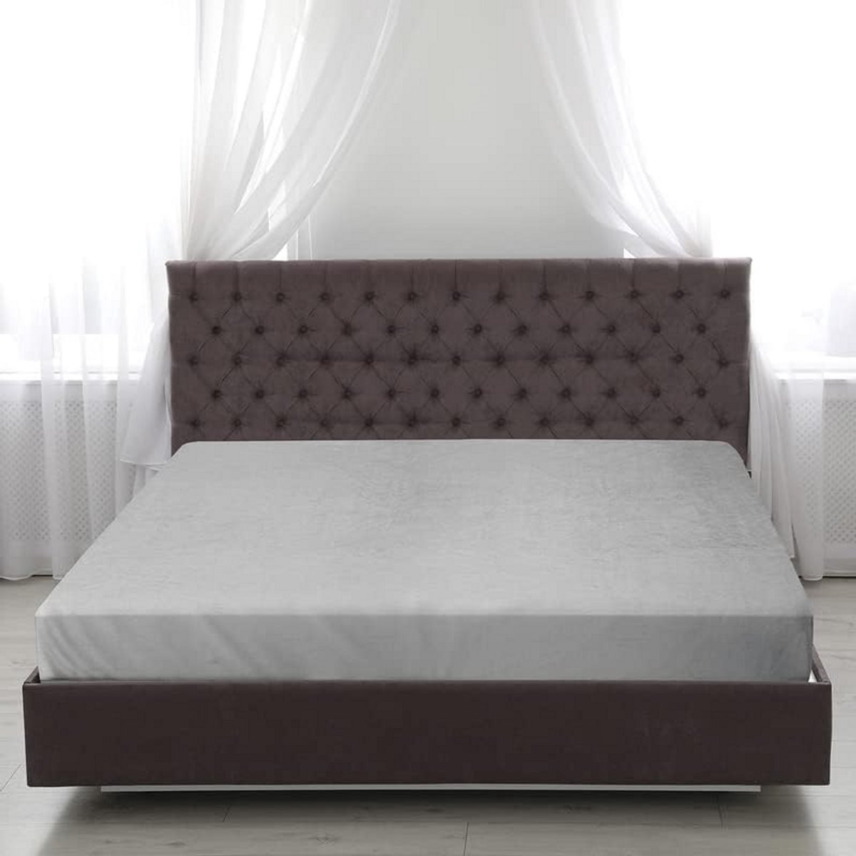 Extra Warm Pluche Hoeslaken Zilver Kasjmier Gevoel Öko-Tex 140-160 x 200 cm