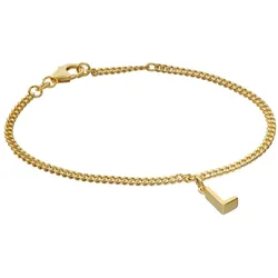 trendor 21602-L Mädchen-Armband mit Buchstabe L 925 Silber Vergoldet