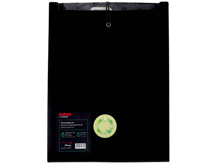 Kolma Fächermappe Rucksack LineaVerde A4 Recycling 6 Tabs schwarz