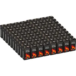 80x Absina Alkaline 6LR61 9V Block Batterie - passend für Gewerbe, Service & Rauchmelder
